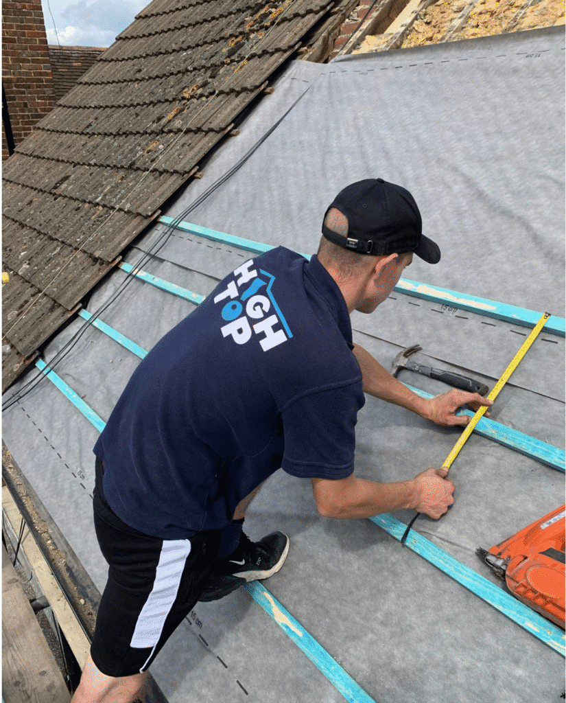 Roof repair work on pitched roof in Medway